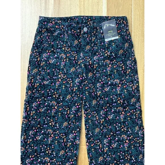 Art Class Junior Girls Multicolor Floral Print Design Corduroy Pants Size 16 - Picture 4 of 11